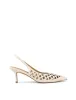 Yovanna Sling Back Kitten Heel - Cream White Leather sold by Siren Shoes