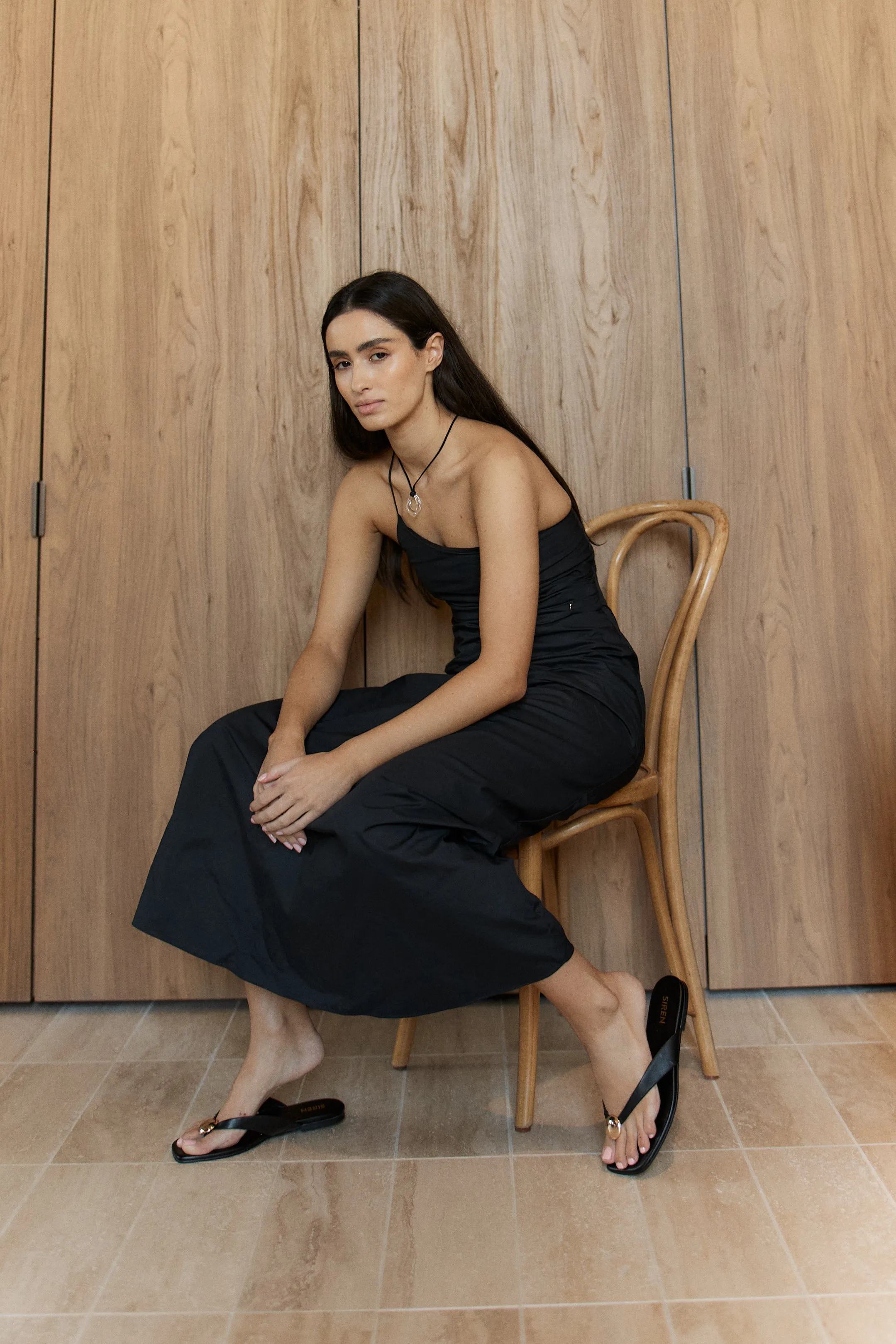 Evie Strappy Flat Sandals - Black Leather sold by Siren Shoes product image thumbnail 3