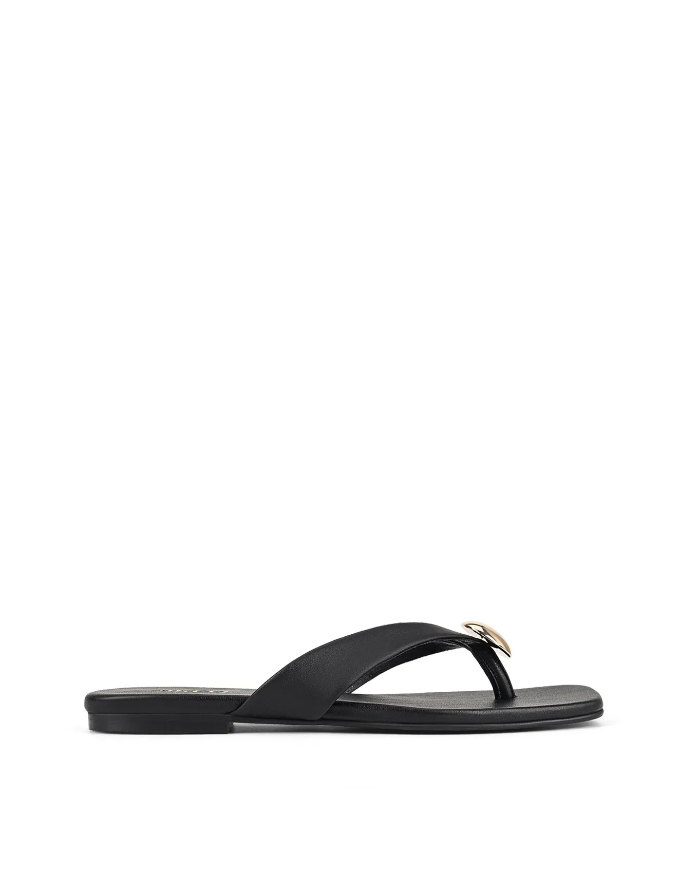Evie Strappy Flat Sandals - Black Leather sold by Siren Shoes
