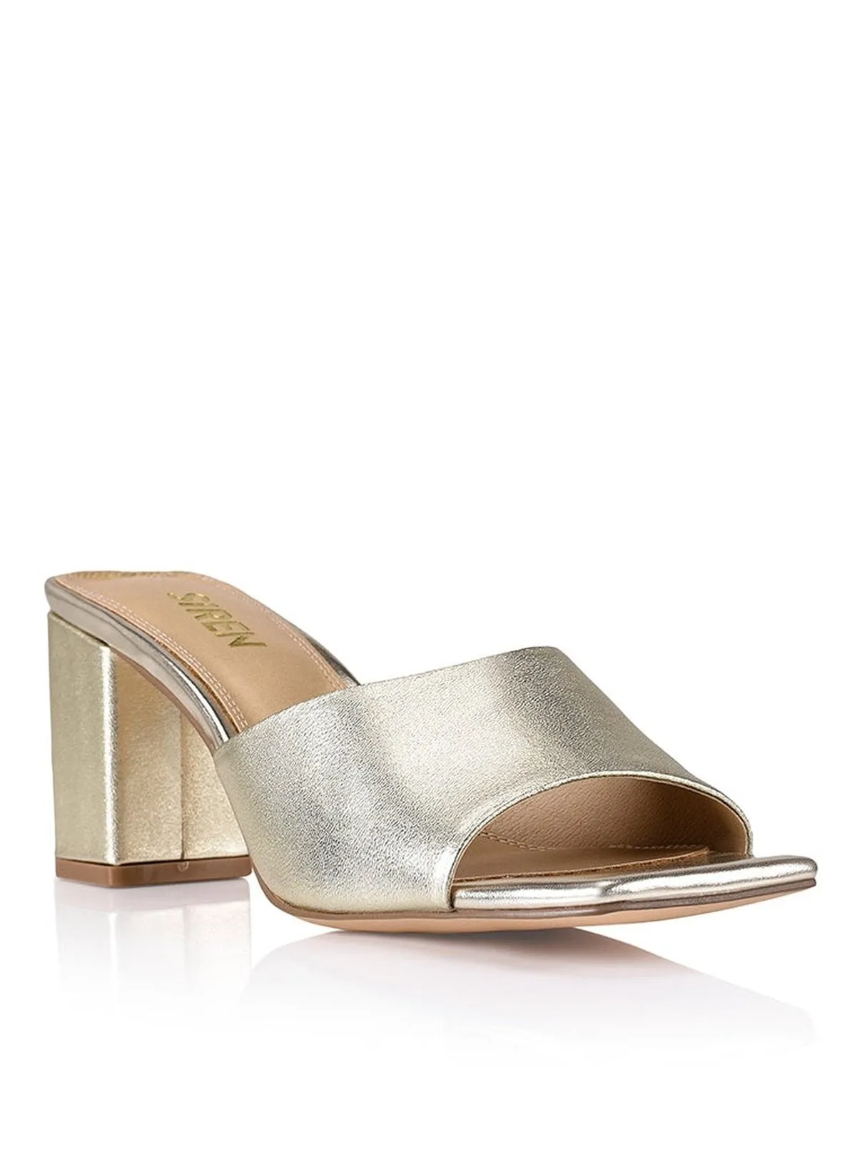 Teepee Block Heel Mules - Gold Leather sold by Siren Shoes product image thumbnail 2
