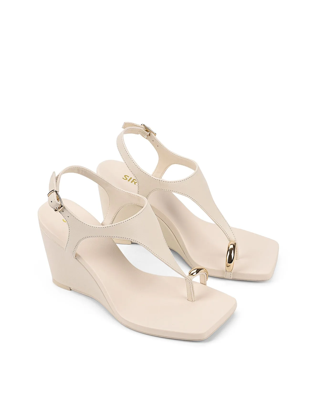Melbourne Strappy Wedges - Cream White Leather sold by Siren Shoes product image thumbnail 2