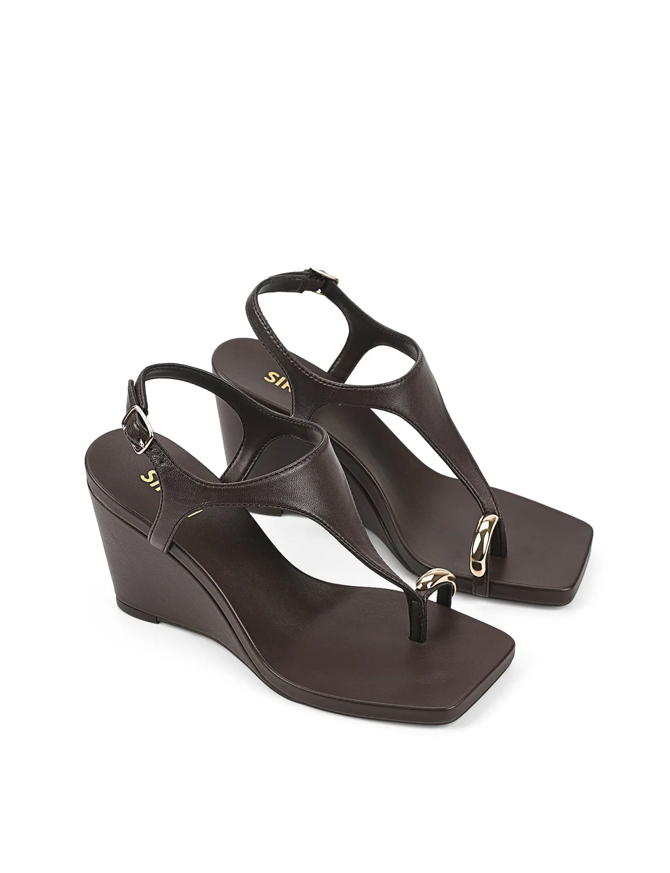 Melbourne Strappy Wedges - Chocolate Brown Leather sold by Siren Shoes product image thumbnail 5