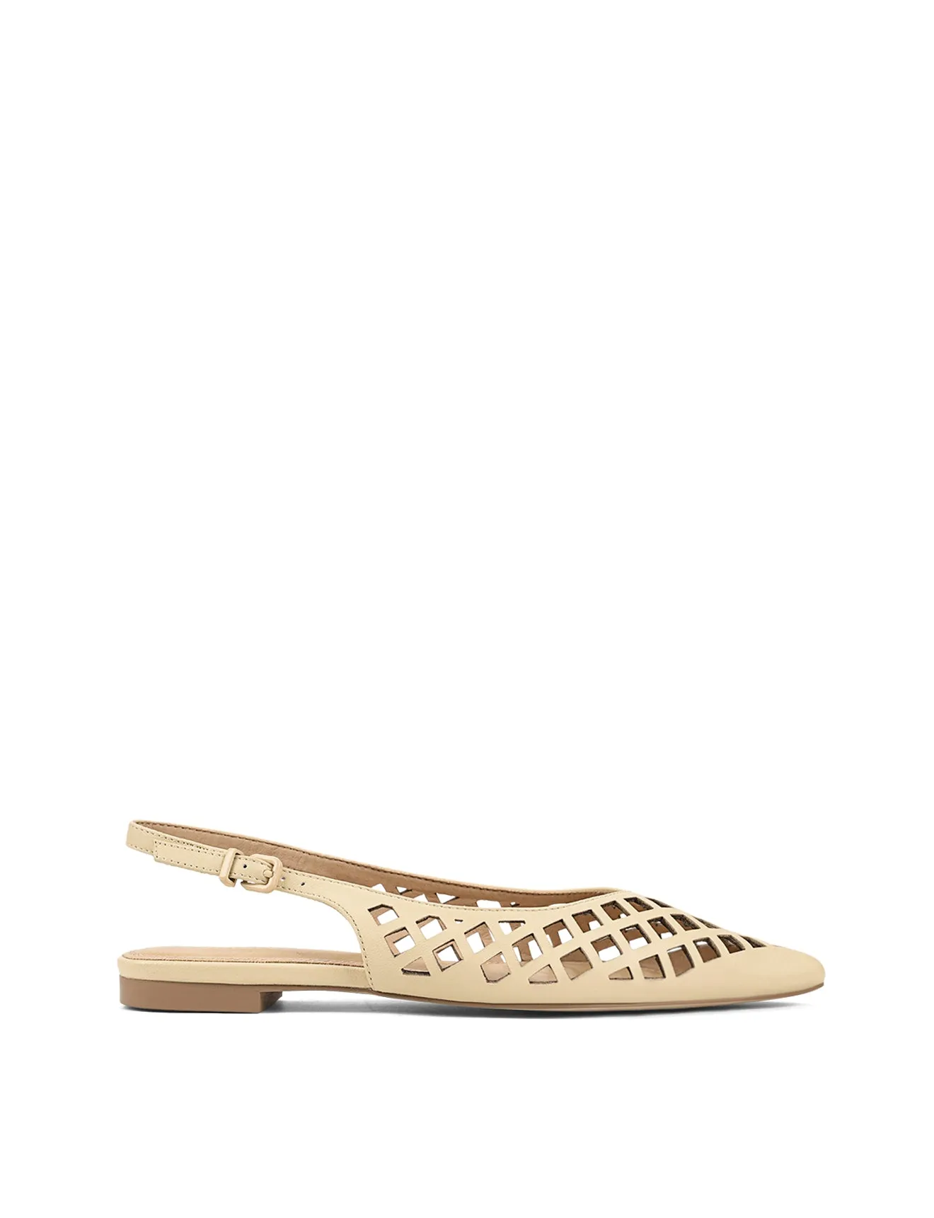Lottie Sling Back Flats - Custard Yellow Leather sold by Siren Shoes