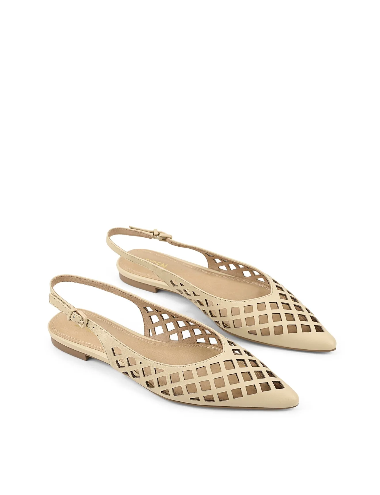 Lottie Sling Back Flats - Custard Yellow Leather sold by Siren Shoes product image thumbnail 2