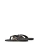 Evita Flat Thongs - Brown Snake Leather sold by Siren Shoes
