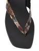 Evita Flat Thongs - Brown Snake Leather sold by Siren Shoes