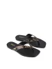 Evita Flat Thongs - Brown Snake Leather sold by Siren Shoes