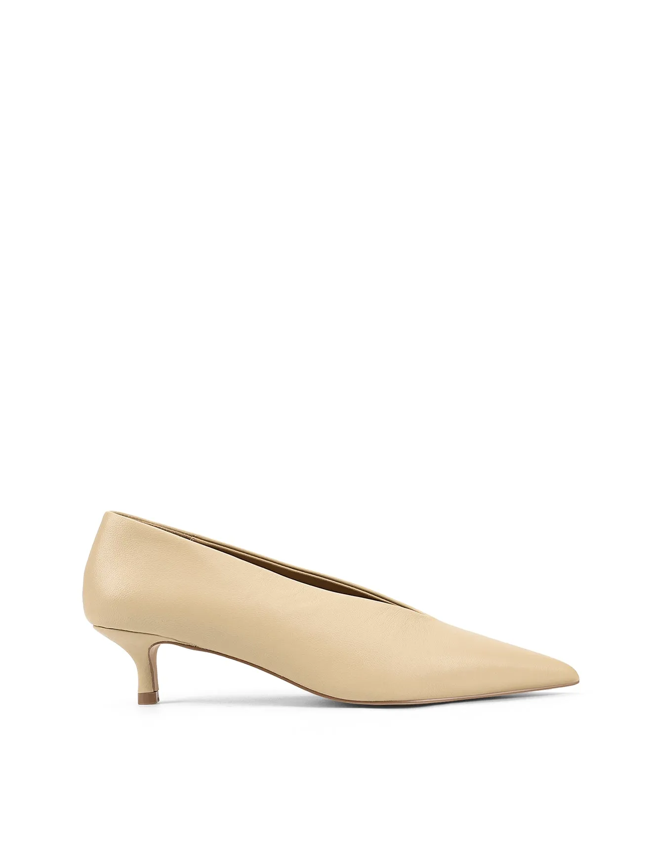 Flynn Point Toe Pumps - Custard Yellow Leather sold by Siren Shoes