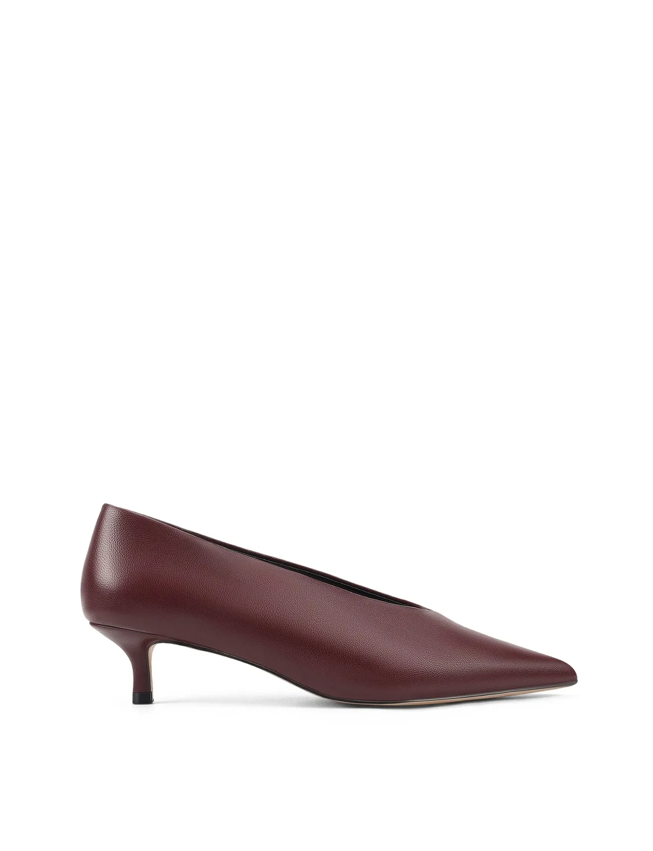 Flynn Point Toe Pumps - Wine Leather sold by Siren Shoes