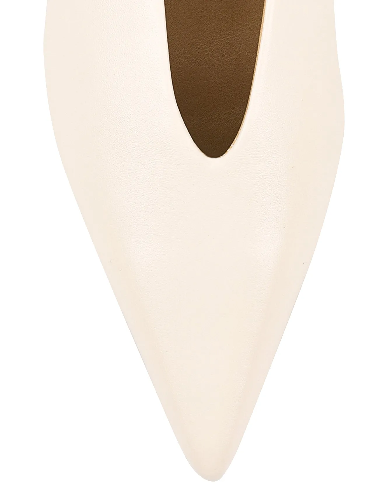 Flynn Point Toe Pumps - Cream White Leather sold by Siren Shoes product image thumbnail 4