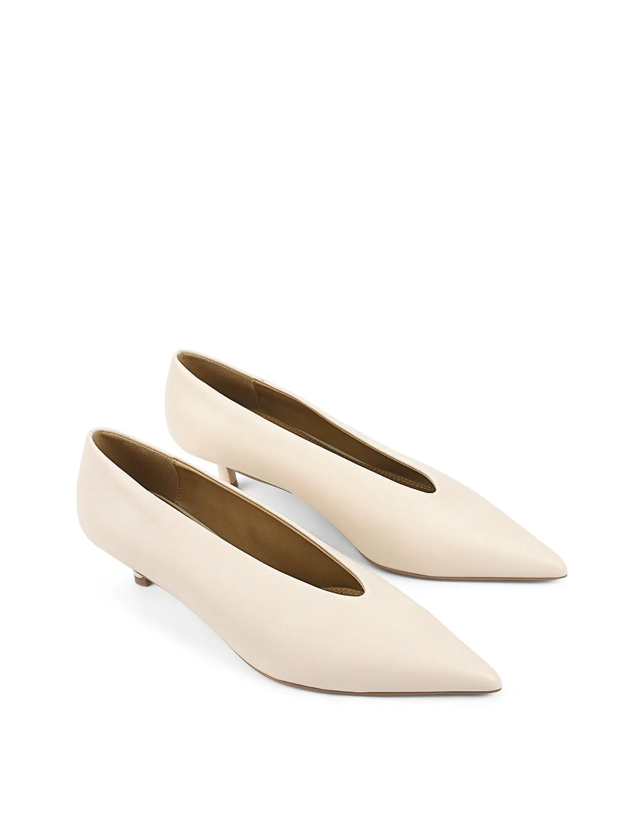 Flynn Point Toe Pumps - Cream White Leather sold by Siren Shoes product image thumbnail 2