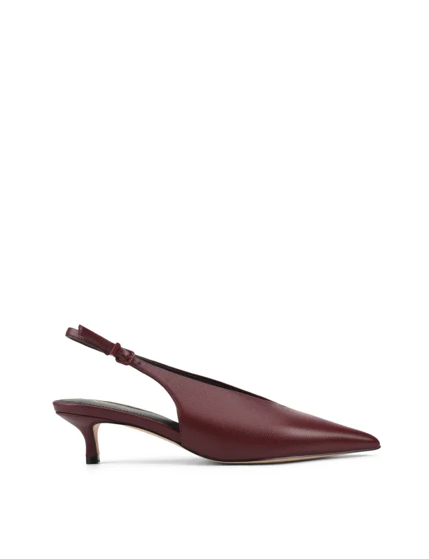Fly Point Toe Slingbacks - Wine Leather sold by Siren Shoes