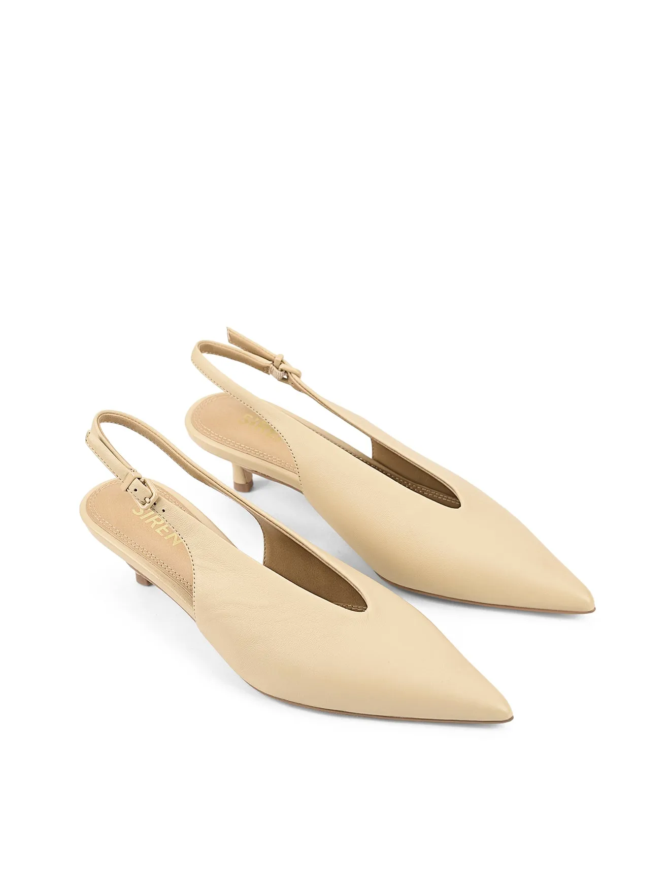 Fly Point Toe Slingbacks - Custard Yellow Leather sold by Siren Shoes product image thumbnail 2