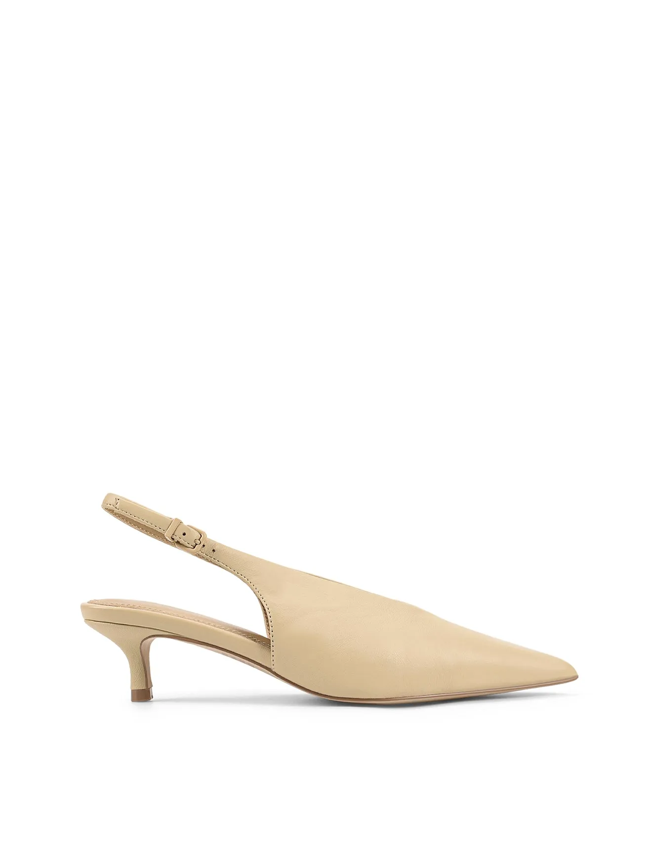 Fly Point Toe Slingbacks - Custard Yellow Leather sold by Siren Shoes