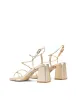 Strike Strappy Block Heels - Gold Metallic Leather sold by Siren Shoes