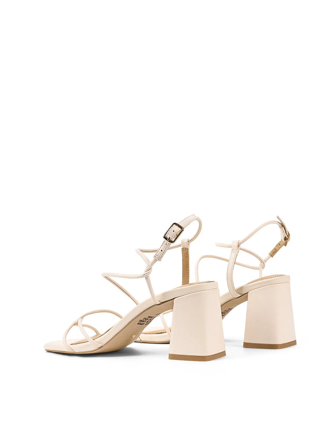 Strike Strappy Block Heels - Cream White Leather sold by Siren Shoes product image thumbnail 4