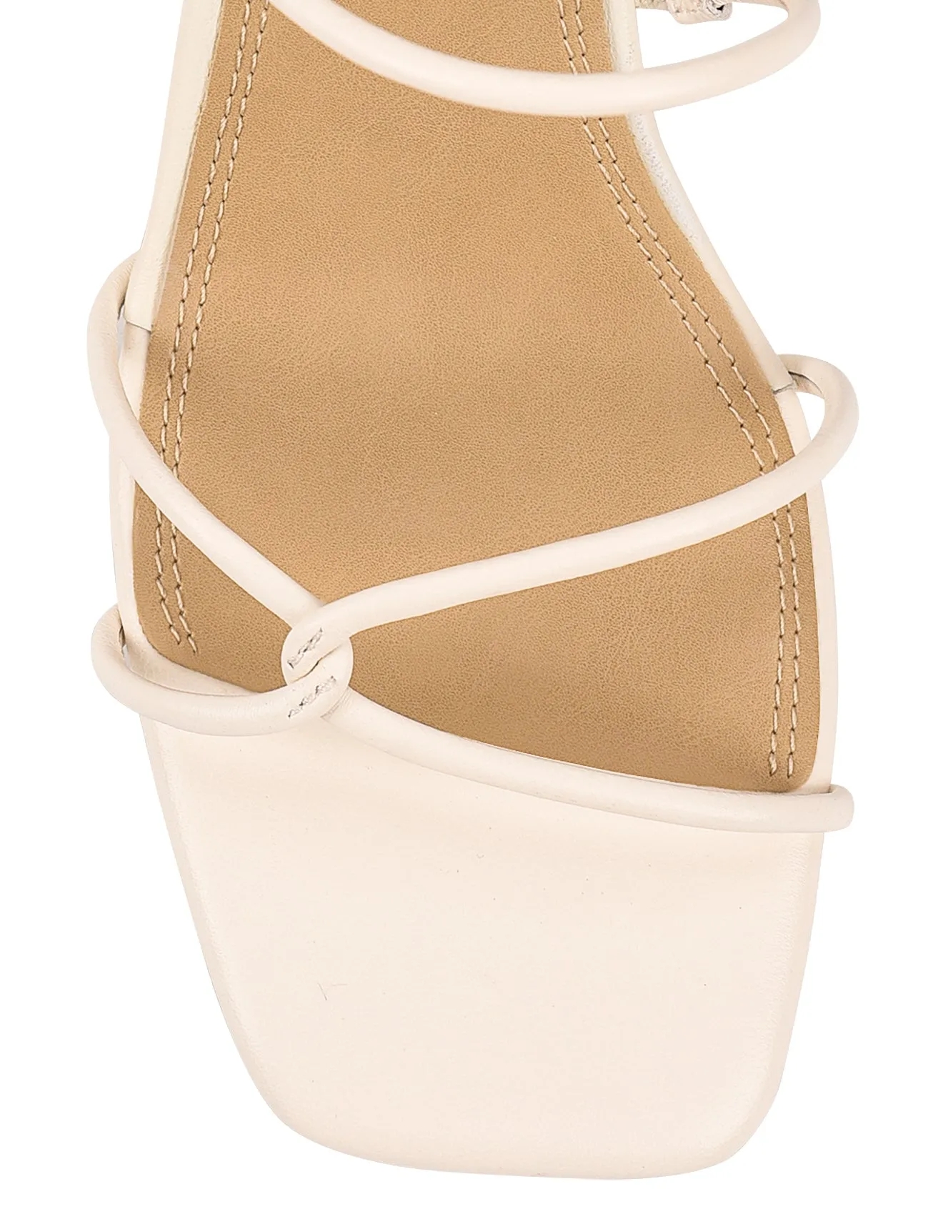 Strike Strappy Block Heels - Cream White Leather sold by Siren Shoes product image thumbnail 5