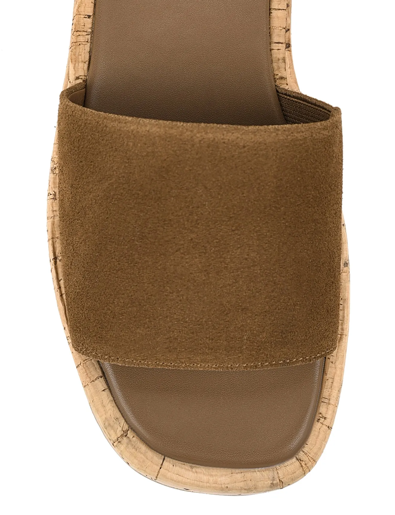 Detroit Flatform Slides - Tobacco Brown Suede & Cork sold by Siren Shoes product image thumbnail 4