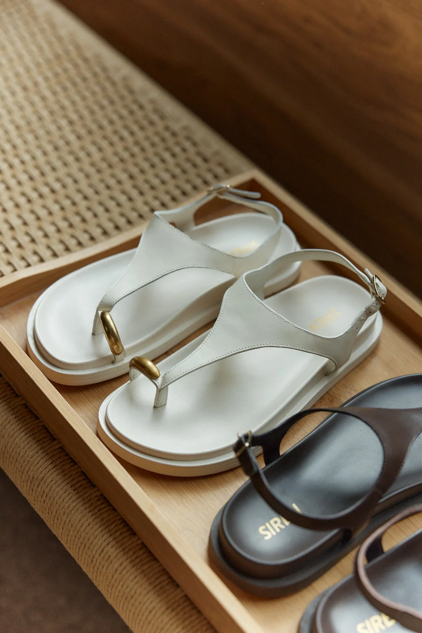 Latvia Flatform Sandals - Cream White Leather sold by Siren Shoes product image thumbnail 3