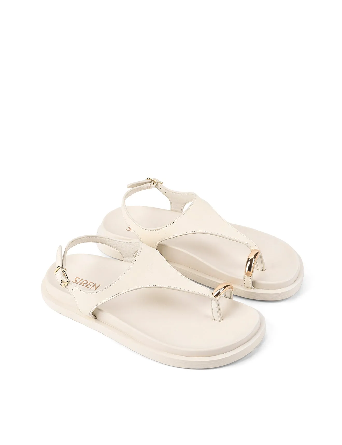 Latvia Flatform Sandals - Cream White Leather sold by Siren Shoes product image thumbnail 4