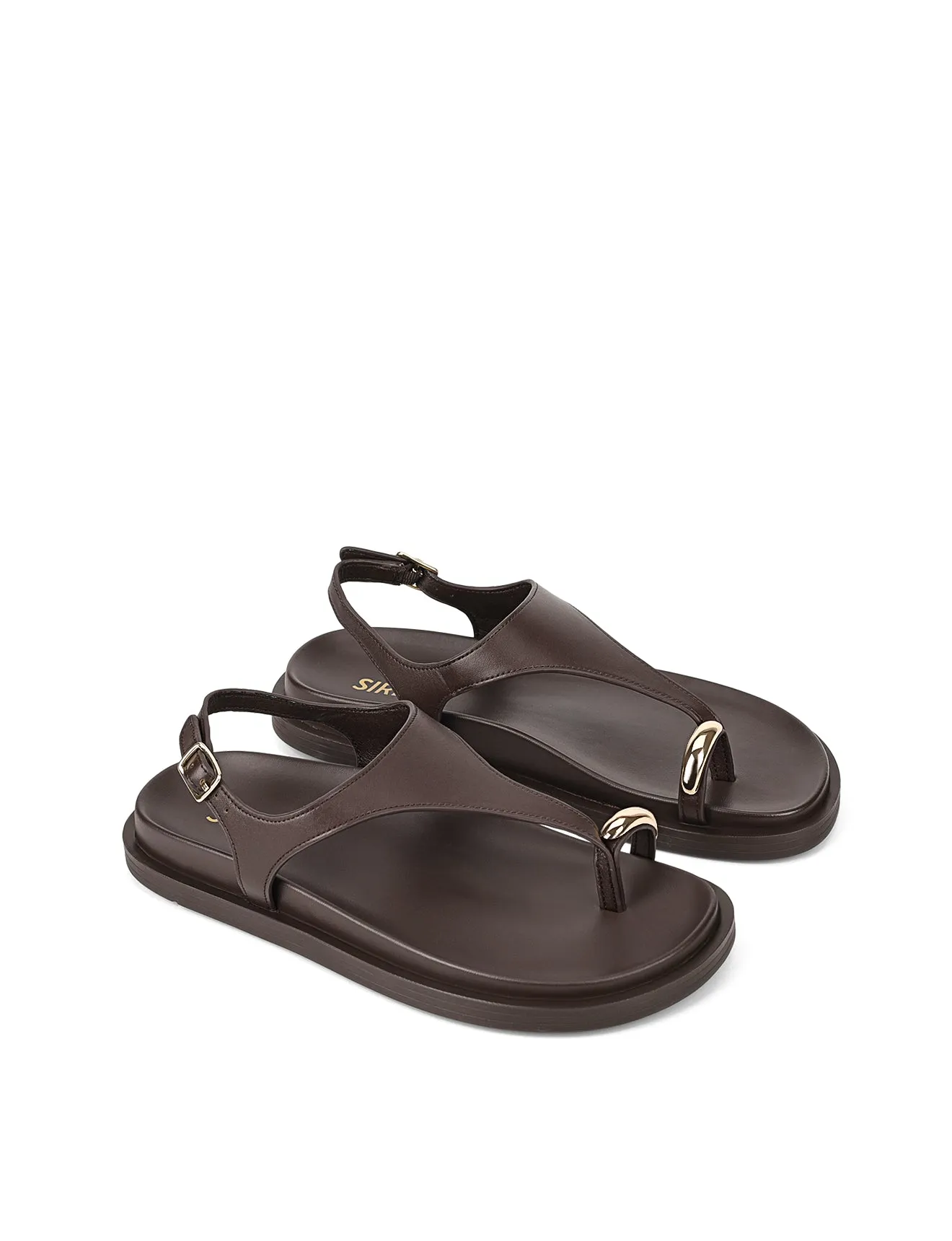 Latvia Flatform Sandals - Chocolate Brown Leather sold by Siren Shoes product image thumbnail 2
