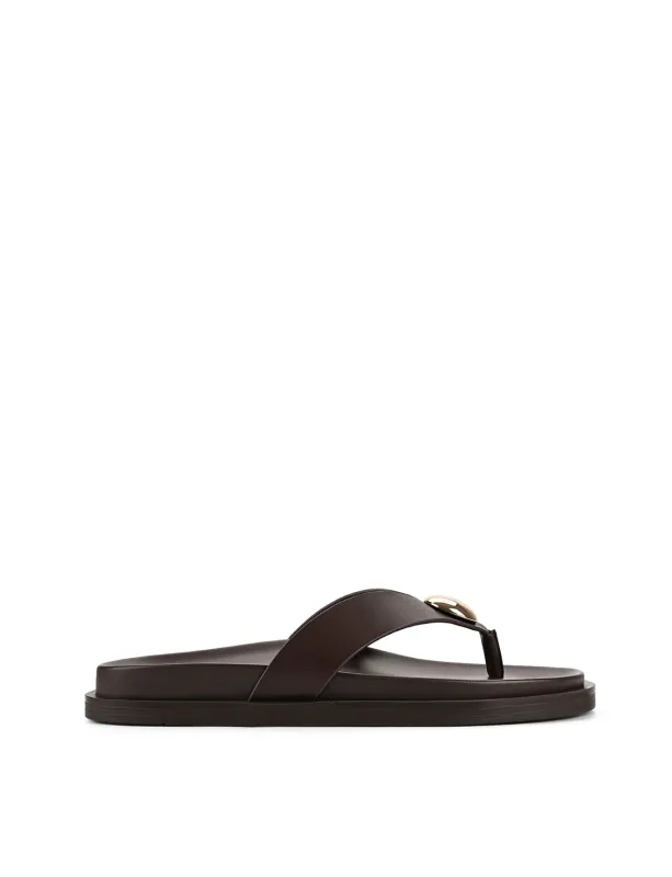 Lani Footbed Sandals - Chocolate Brown Leather sold by Siren Shoes