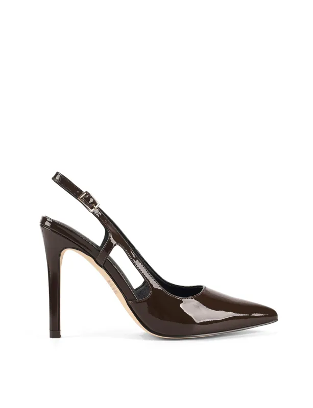 Cipriani Stiletto Pump - Chocolate Brown Patent Leather sold by Siren Shoes