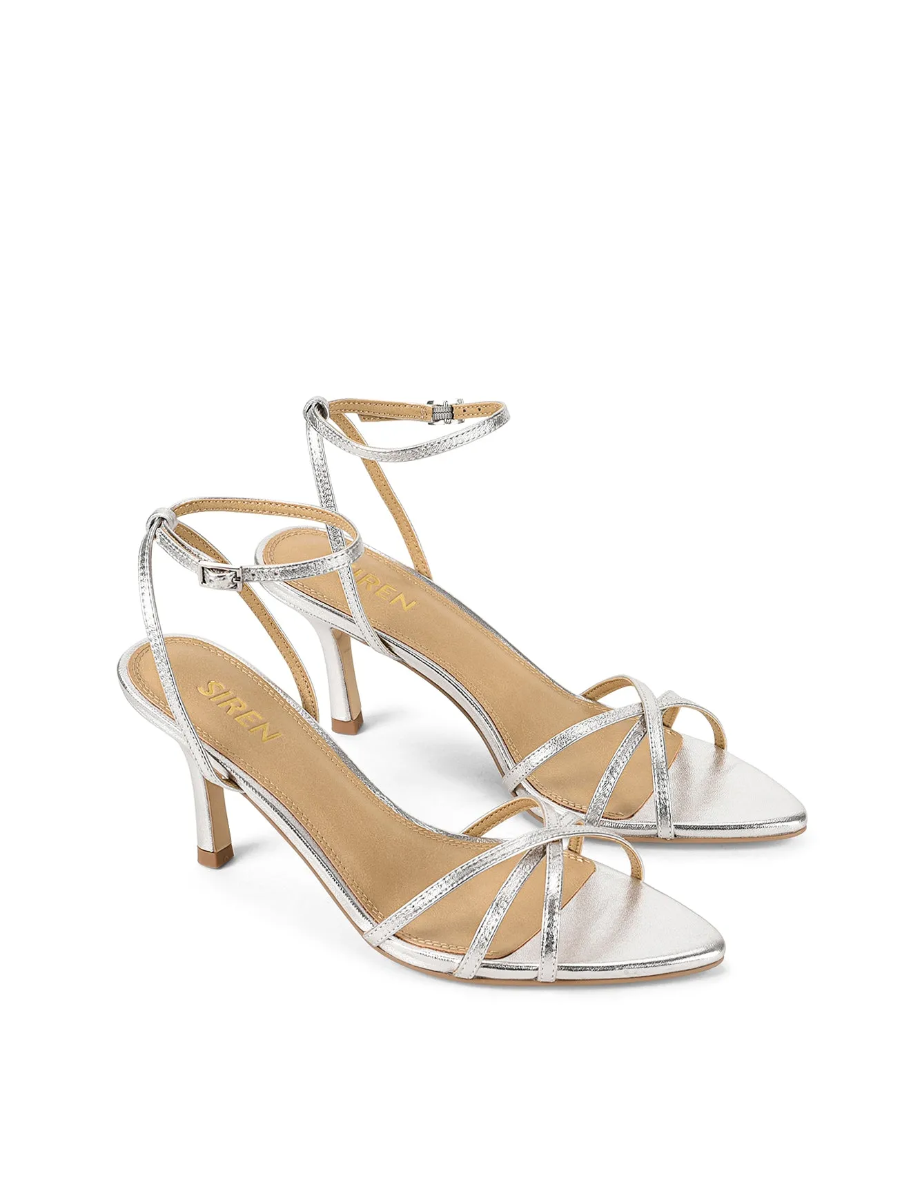 Madison Point Toe Strappy Heel - Silver Leather sold by Siren Shoes product image thumbnail 2