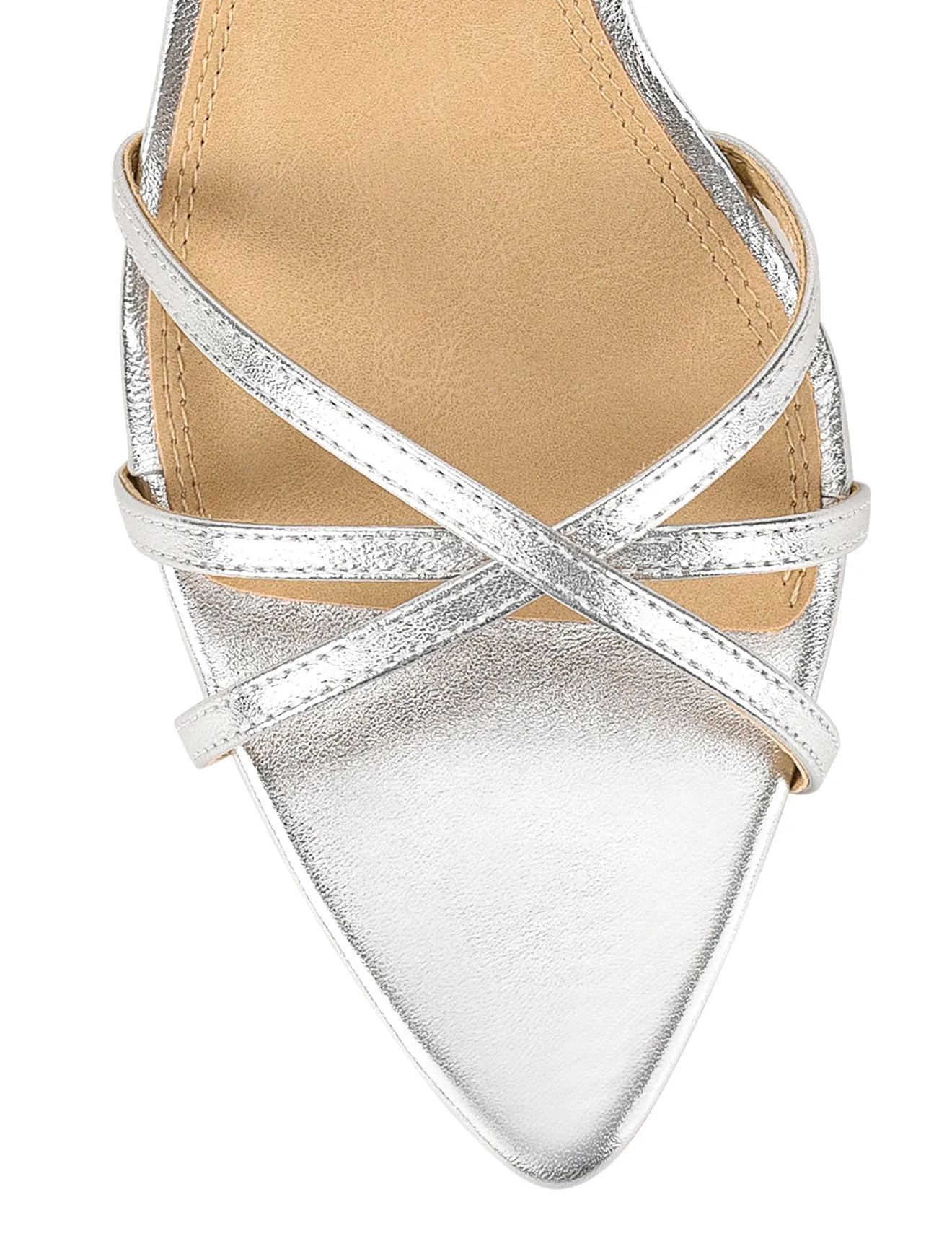 Madison Point Toe Strappy Heel - Silver Leather sold by Siren Shoes product image thumbnail 4