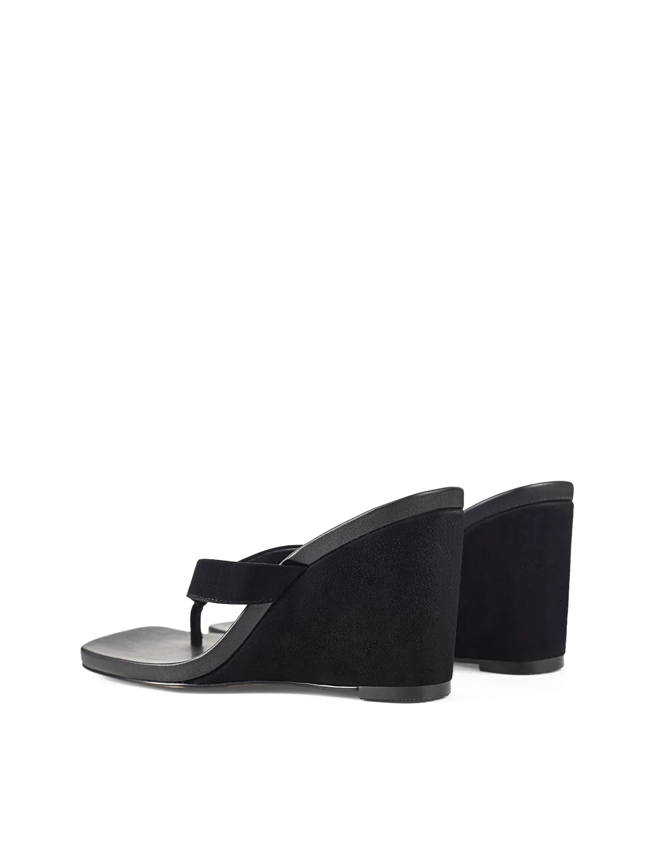 Melrose Thong Wedges - Black Suede sold by Siren Shoes product image thumbnail 3