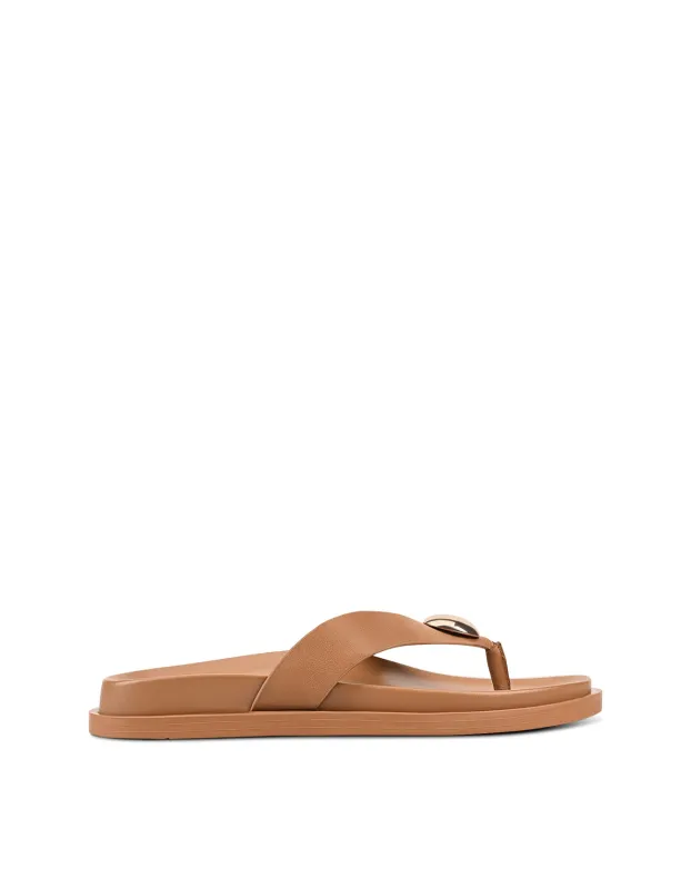 Lana Footbed Sandals - Tan Leather sold by Siren Shoes