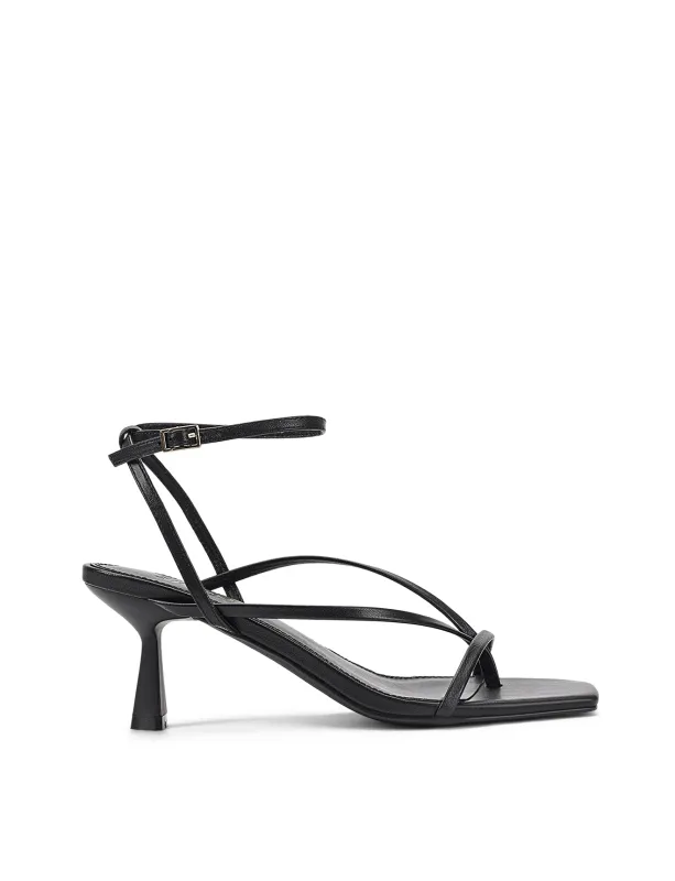 Sabrina Strappy Heels - Black Leather sold by Siren Shoes