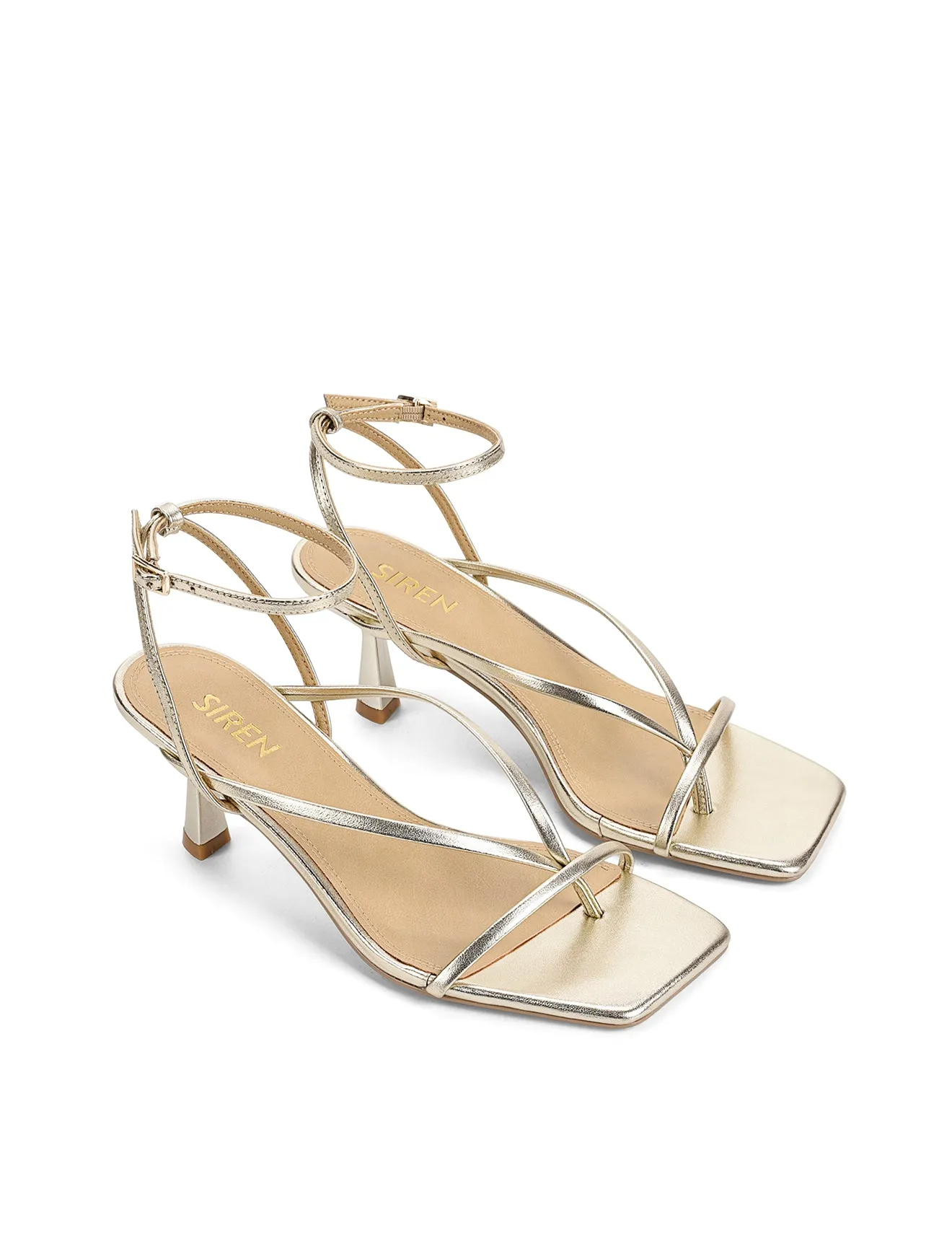 Sabrina Strappy Heels - Gold Metallic Leather sold by Siren Shoes product image thumbnail 2