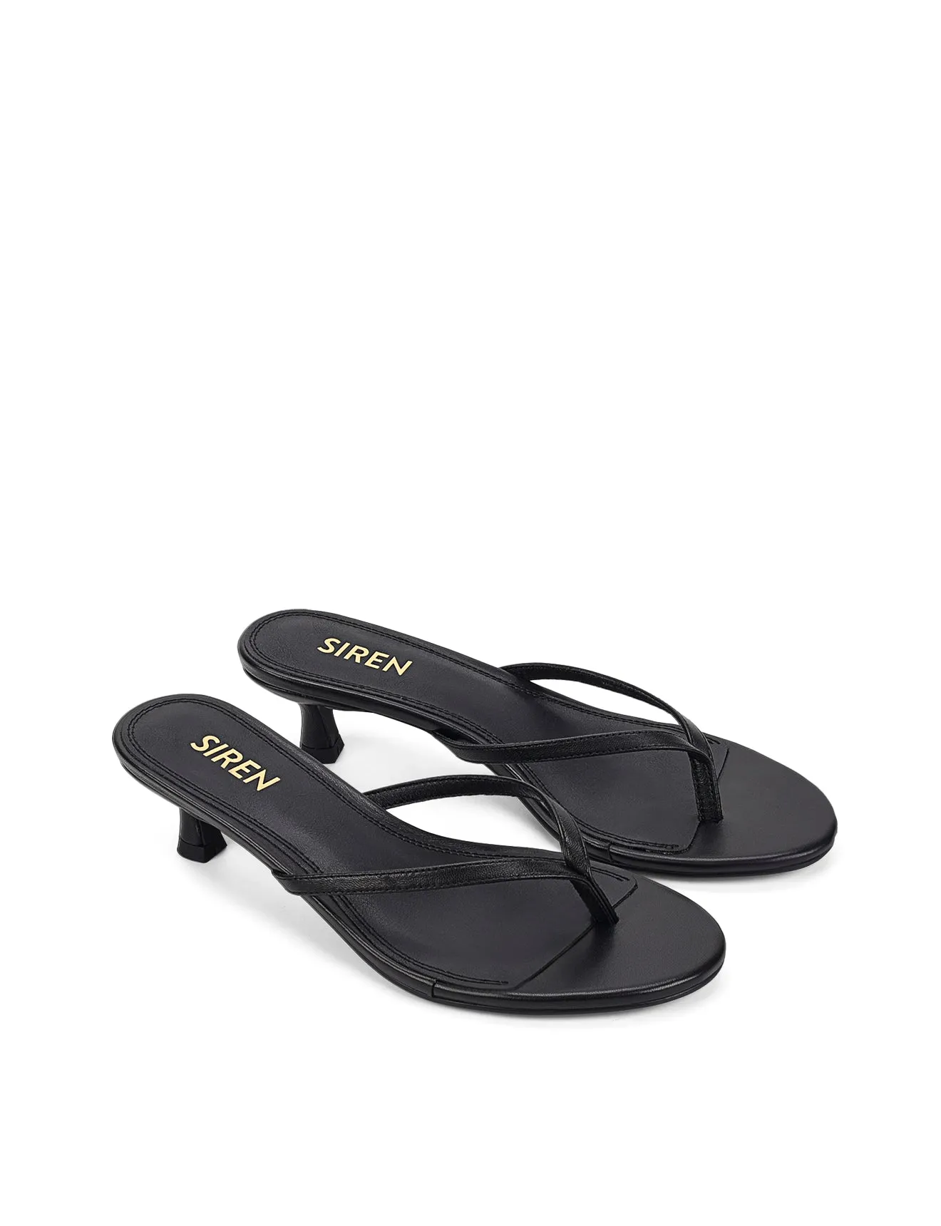 Xabi Kitten Heel Thongs - Black Leather sold by Siren Shoes product image thumbnail 2