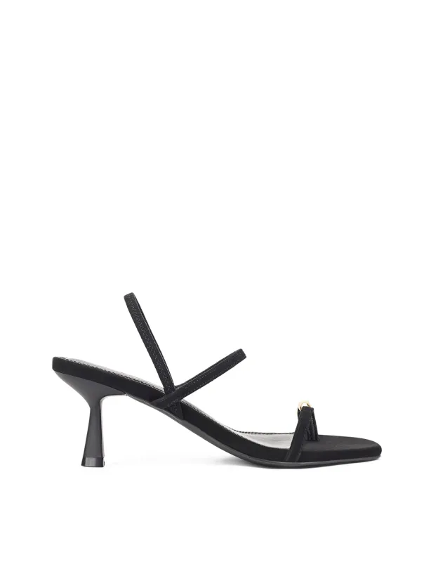 Savannah Strappy Heels - Black Suede sold by Siren Shoes