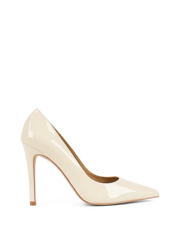 Cicely Stiletto Pumps - Cream White  Patent Leather sold by Siren Shoes