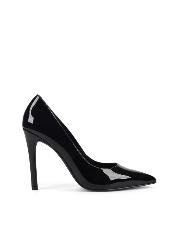 Cicely Stiletto Pumps - Black Patent Leather made by Siren Shoes
