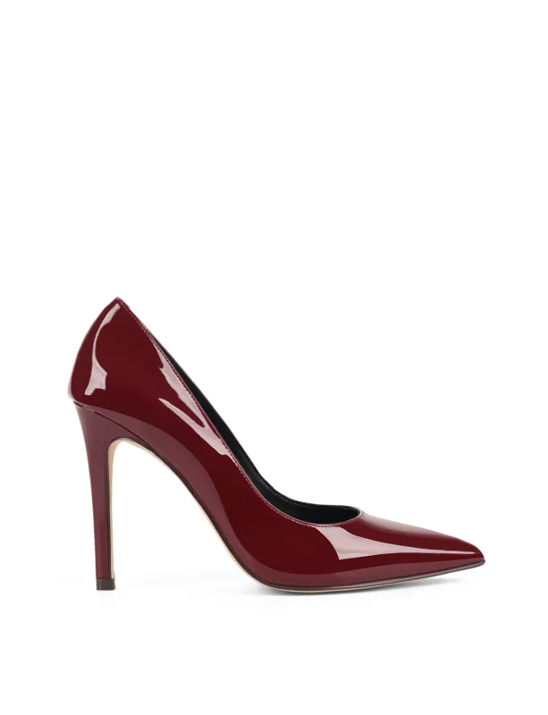 Cicely Stiletto Pumps - Wine Patent Leather made by Siren Shoes
