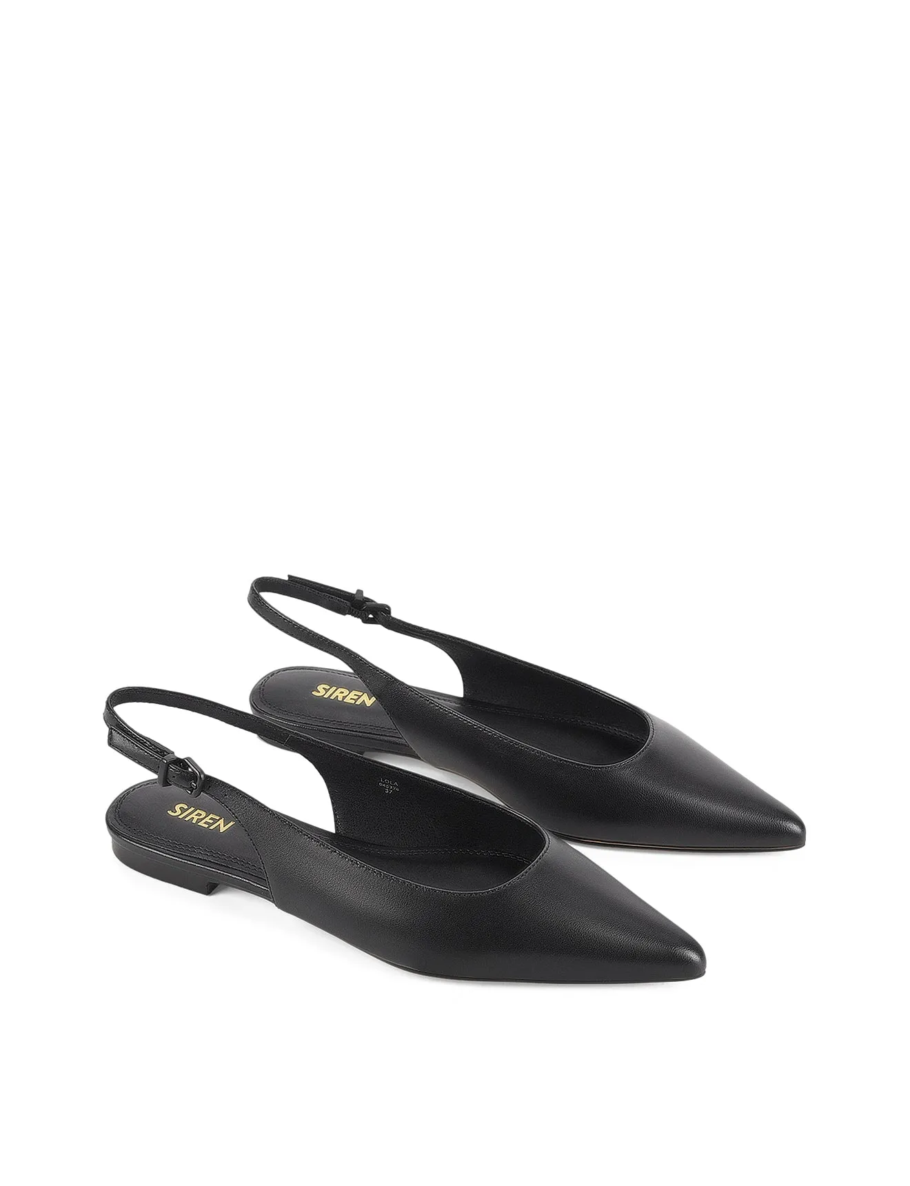 Lola Sling Back Flats - Black Leather sold by Siren Shoes product image thumbnail 2