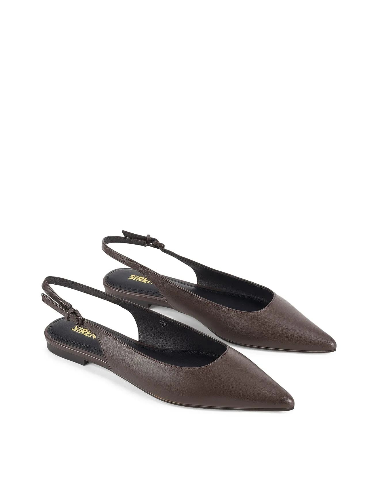 Lola Sling Back Flats - Chocolate Brown Leather sold by Siren Shoes product image thumbnail 2