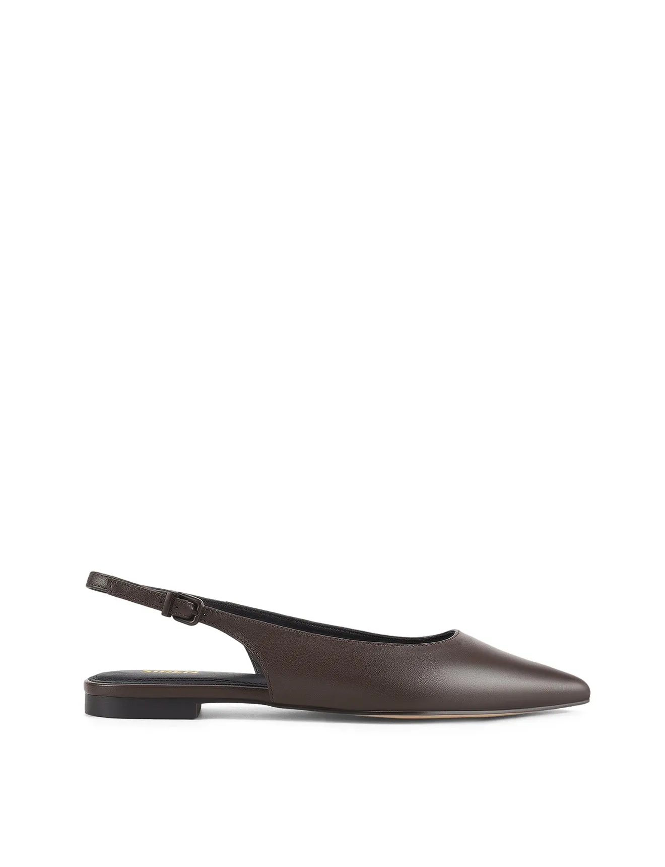 Lola Sling Back Flats - Chocolate Brown Leather sold by Siren Shoes