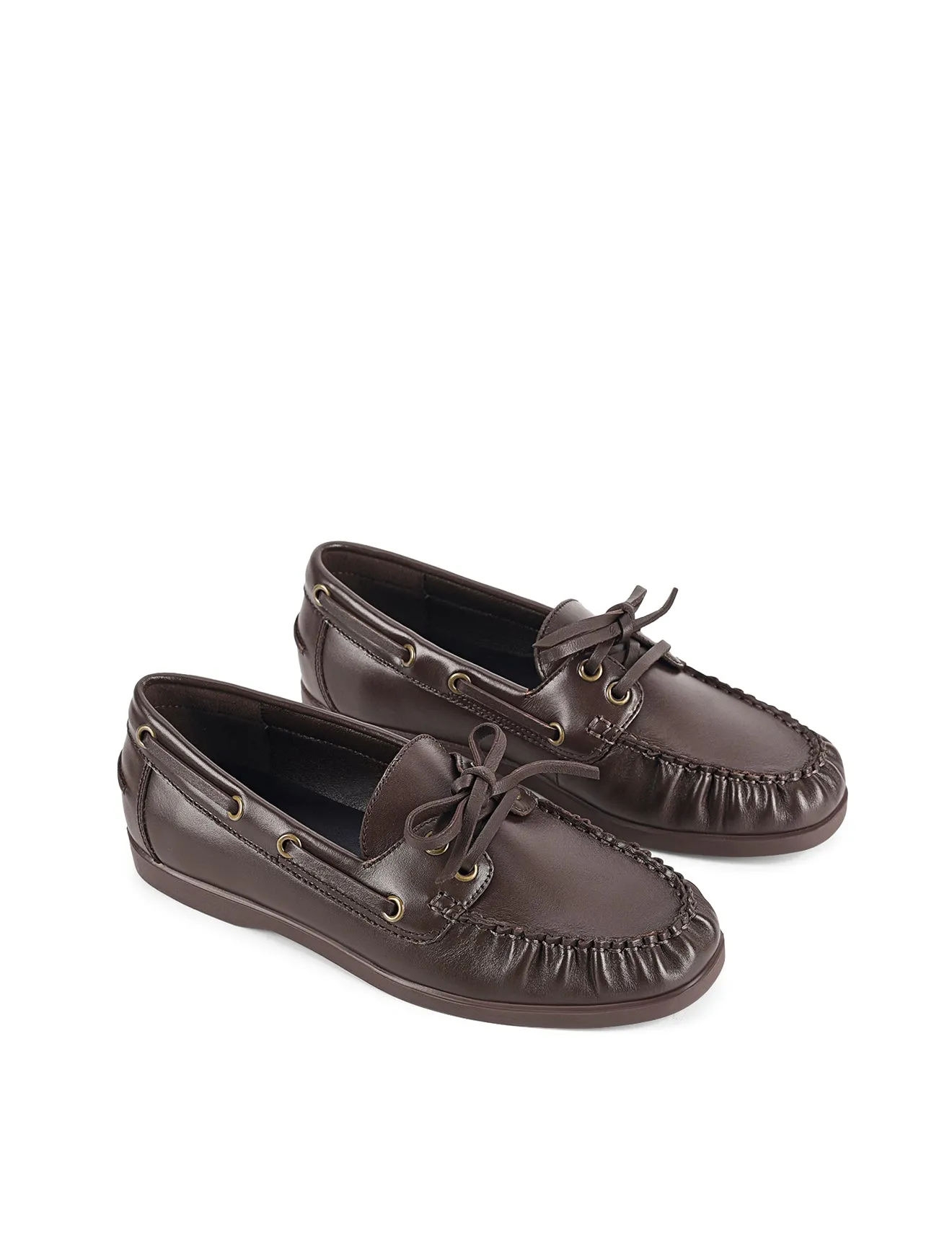 Paloma Boat Shoes - Chocolate Brown Leather sold by Siren Shoes product image thumbnail 2