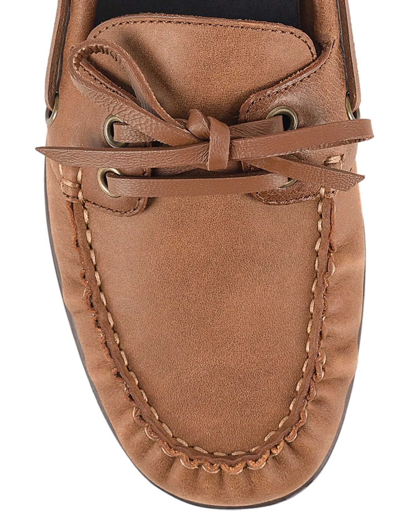 Paloma Boat Shoes - Tan Oiled Leather sold by Siren Shoes product image thumbnail 4