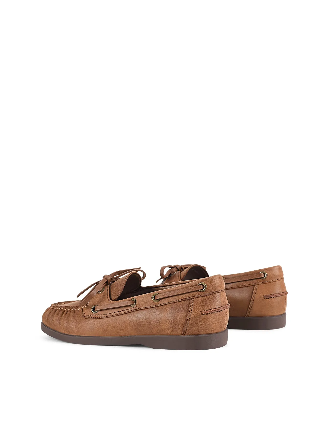 Paloma Boat Shoes - Tan Oiled Leather sold by Siren Shoes product image thumbnail 3