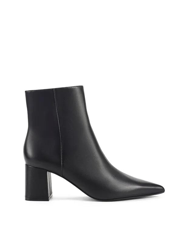 Grace Ankle Boots - Black Leather made by Siren Shoes