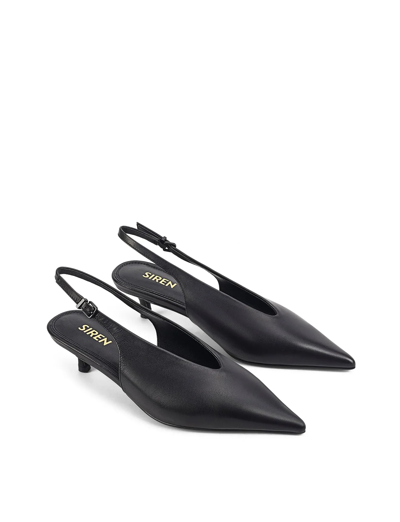 Fly Point Toe Slingbacks - Black Leather sold by Siren Shoes product image thumbnail 2
