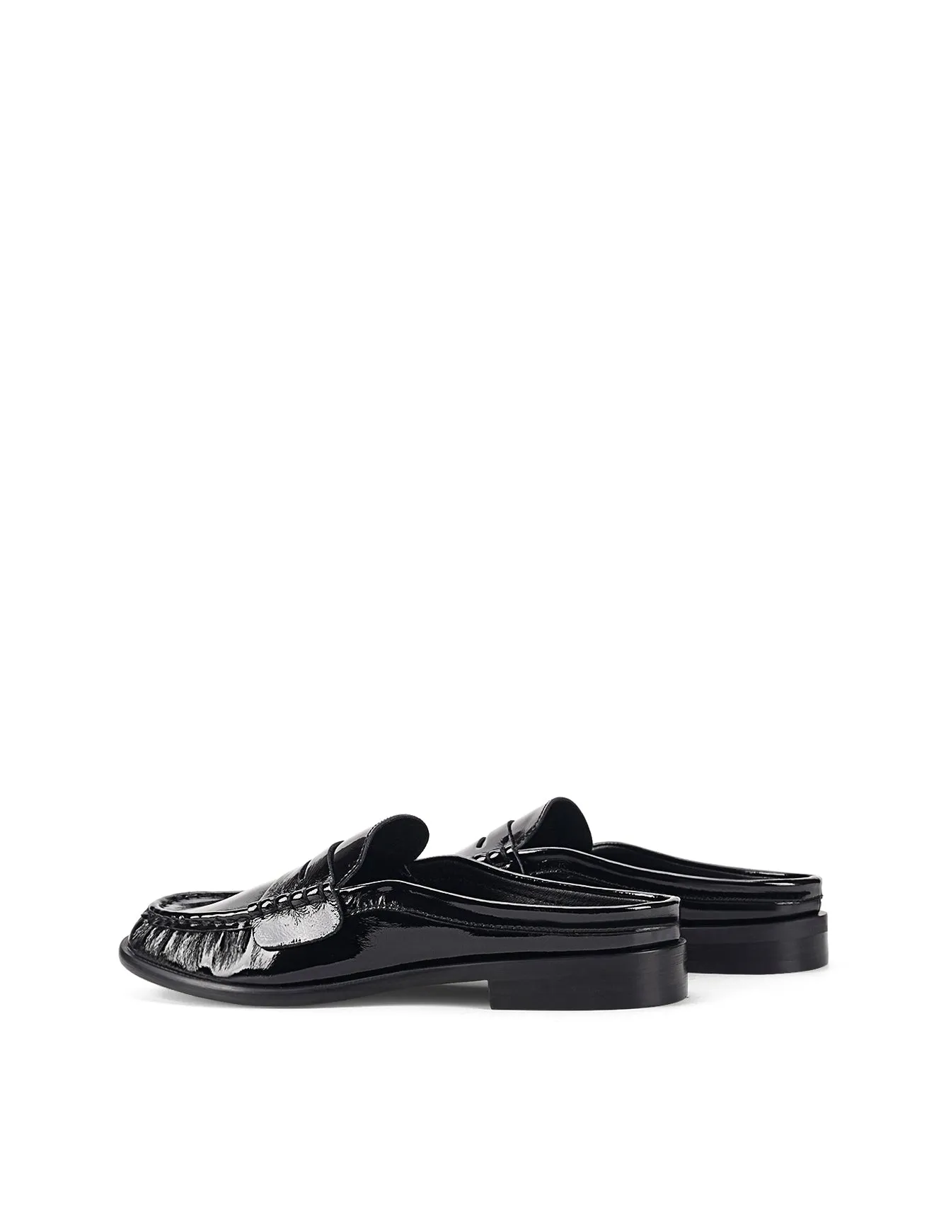 Parker Loafer Mules - Black Crinkle Patent Leather sold by Siren Shoes product image thumbnail 3