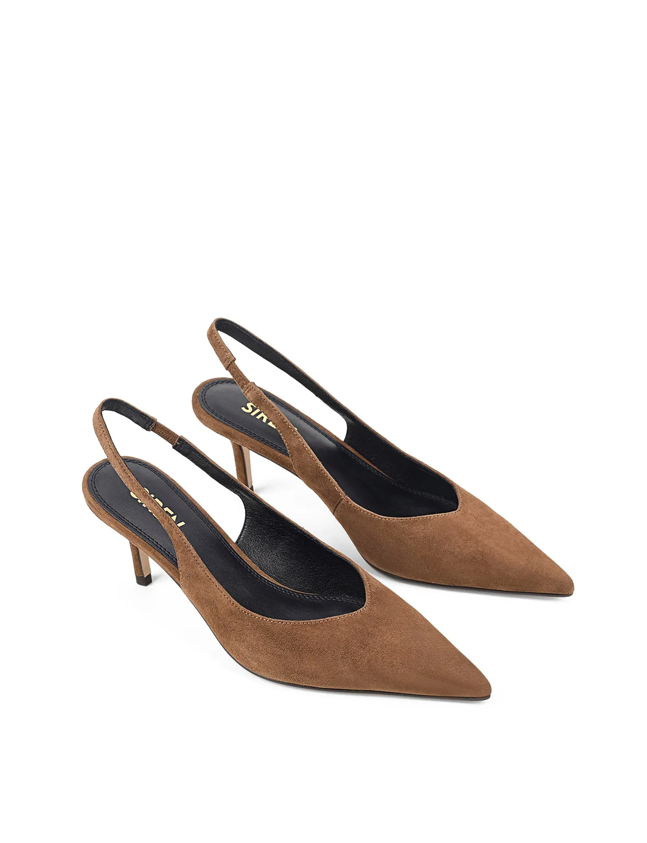 Yory Slingback Kitten Heels - Toffee Brown Suede sold by Siren Shoes product image thumbnail 2