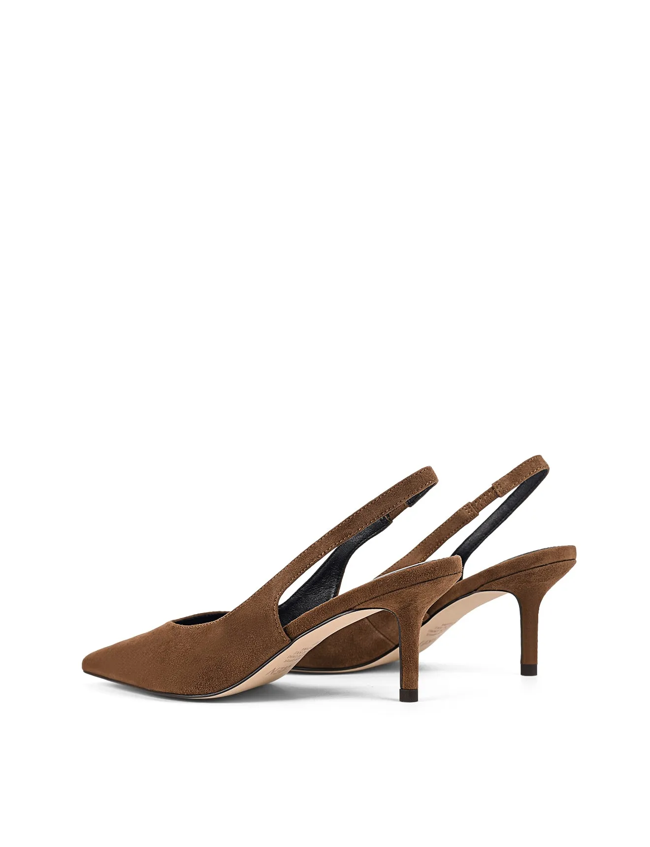 Yory Slingback Kitten Heels - Toffee Brown Suede sold by Siren Shoes product image thumbnail 3