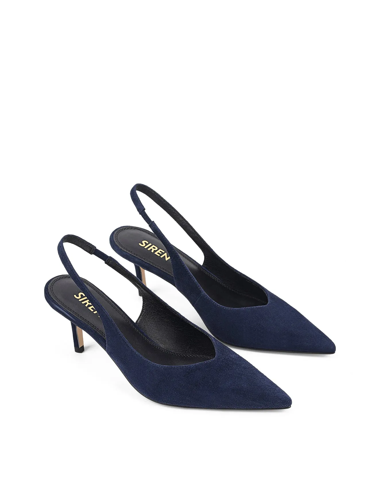 Yory Slingback Kitten Heels - Navy Blue Suede sold by Siren Shoes product image thumbnail 2